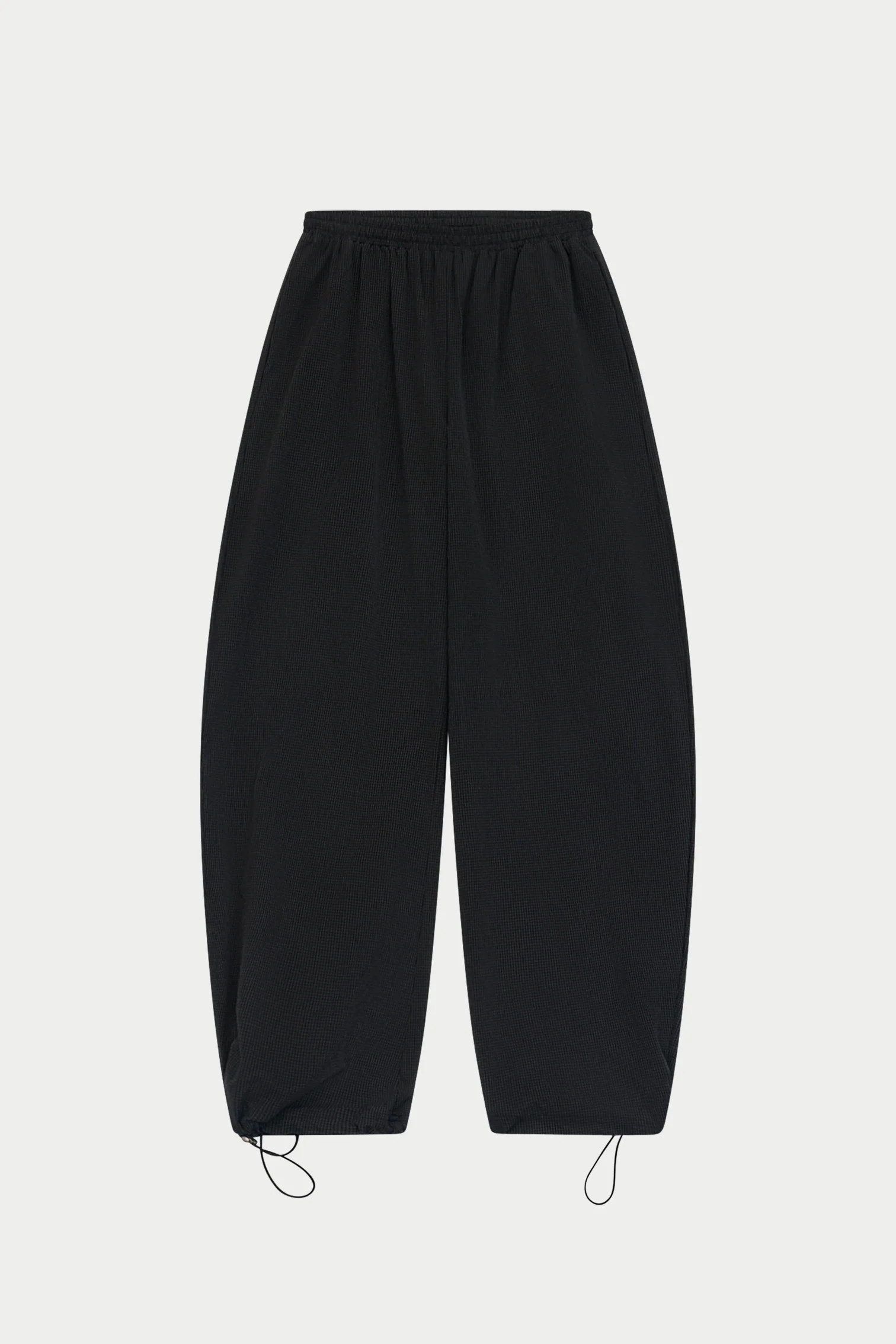 MICRO CHECK BARREL LEG TROUSERS - BLACK | The Couture Club