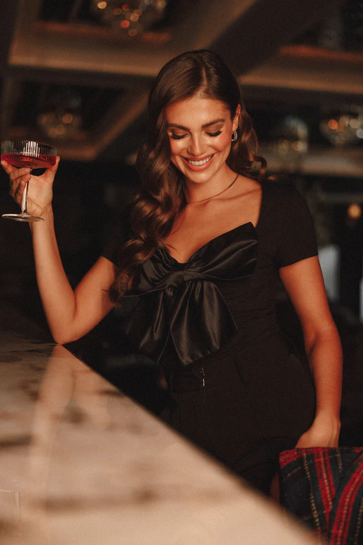 Lennox Bow Bodysuit - Black | Petal & Pup (US)