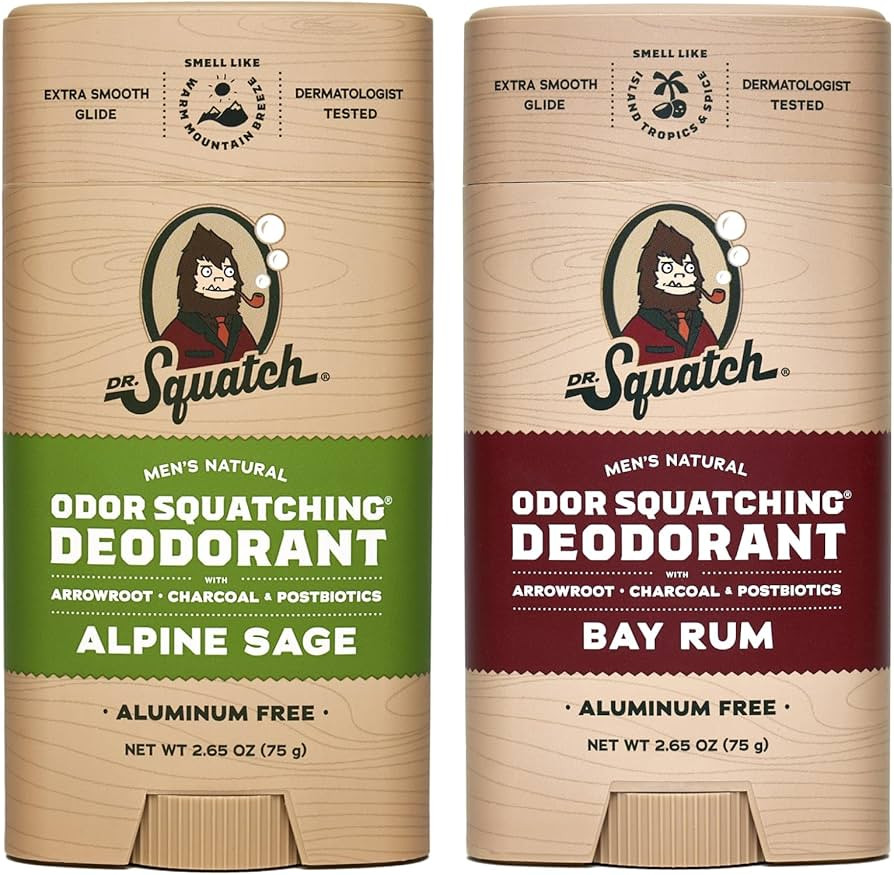 Dr. Squatch Natural Deodorant for Men – Odor-Squatching Men's Deodorant Aluminum Free - Alpine ... | Amazon (US)