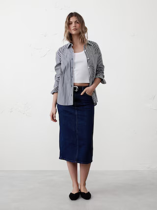 Denim Midi Pencil Skirt | Banana Republic Factory