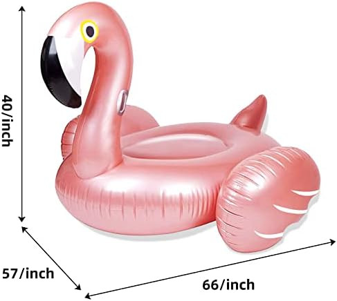 Giant Inflatable Flamingo Ride On Pool Float, 66" x 57" x 40" Blow Up Pool Floatie with Fast Valv... | Amazon (US)
