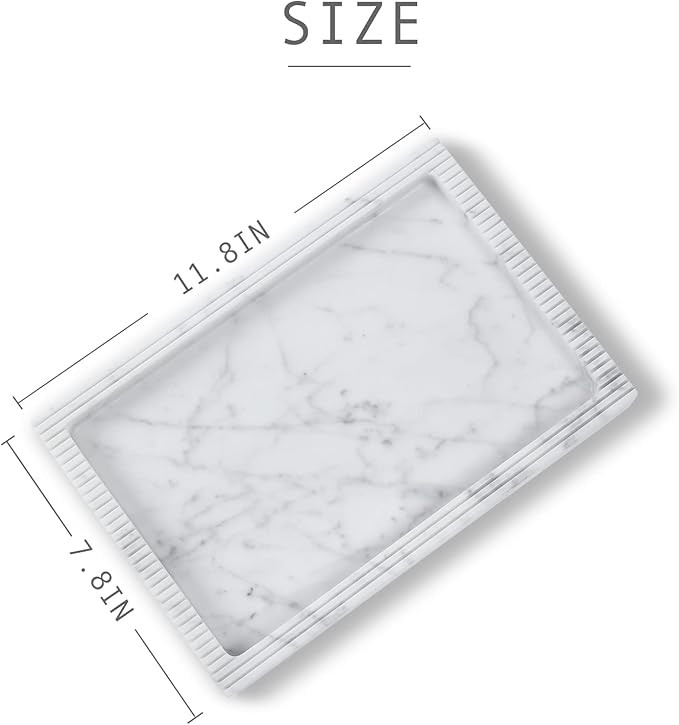 JIMEI Marble Tray Rectangular Vanity Tray and Serving Tray for Bathroom,Kitchen and Coffee Table,... | Amazon (US)
