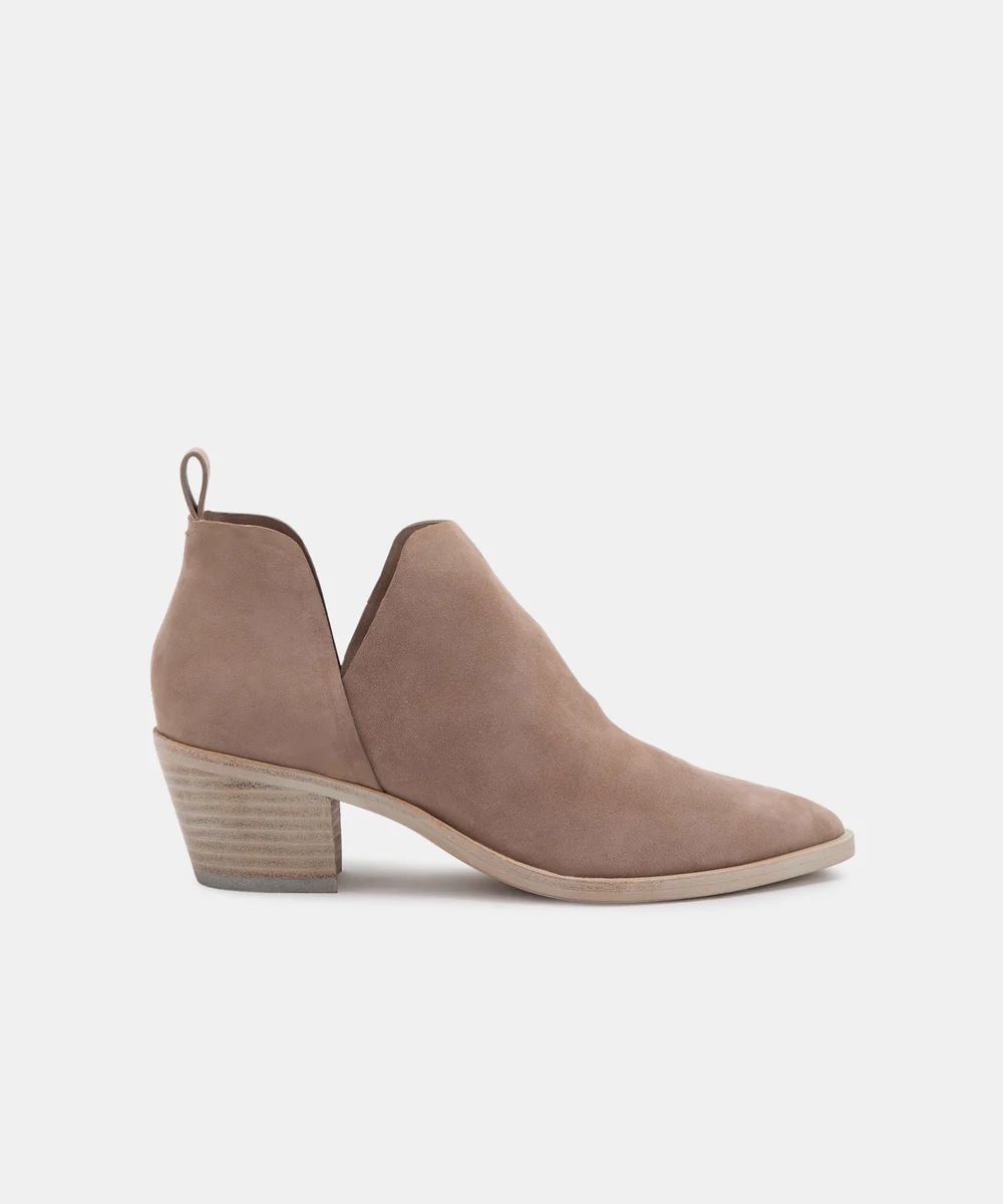 SONNI BOOTIES IN ALMOND SUEDE | DolceVita.com