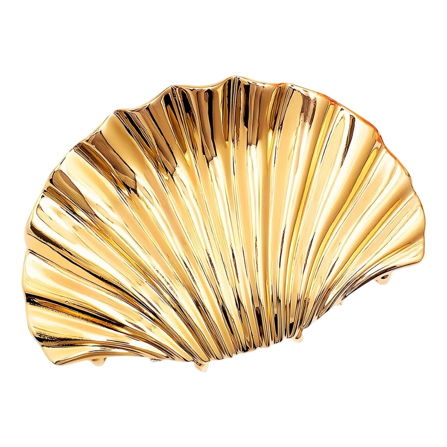 Gold Seashell Hair Clip, 3.74'' Gold Claw Clip, Mermaid Hair Accessories, Metal Seashell Claw Cli... | Amazon (US)