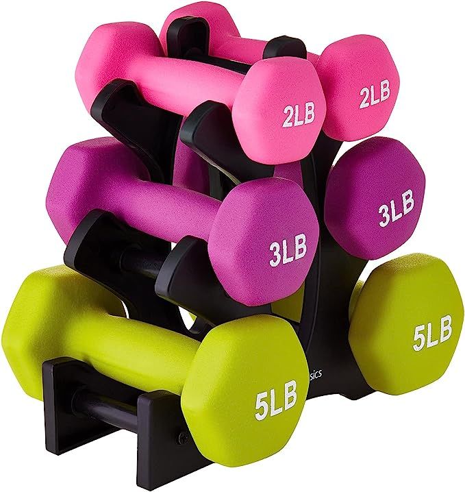 Amazon Basics Neoprene Coated Dumbbell Hand Weight Set | Amazon (US)