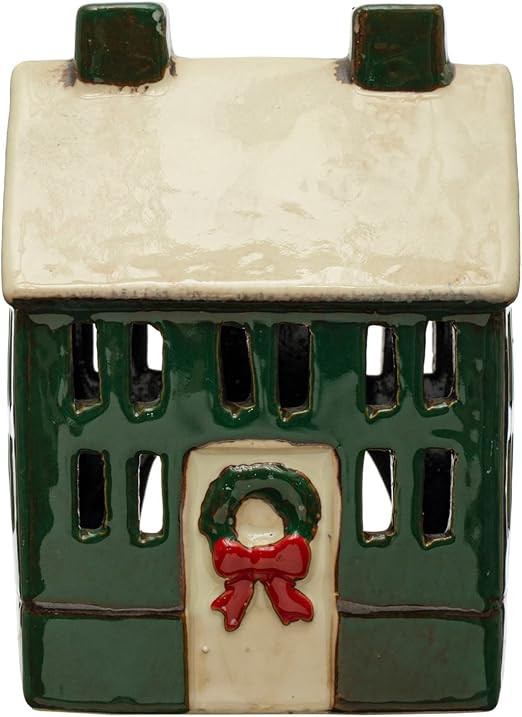 Creative Co-Op 4' L x 3-1/4'W x 5-1/2'H Hand-Painted Stoneware House, Reactive Glaze, Green, Crea... | Amazon (CA)