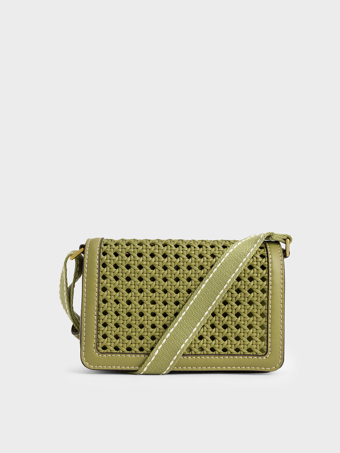 Cecily Woven Shoulder Bag
 - Avocado | Charles & Keith US