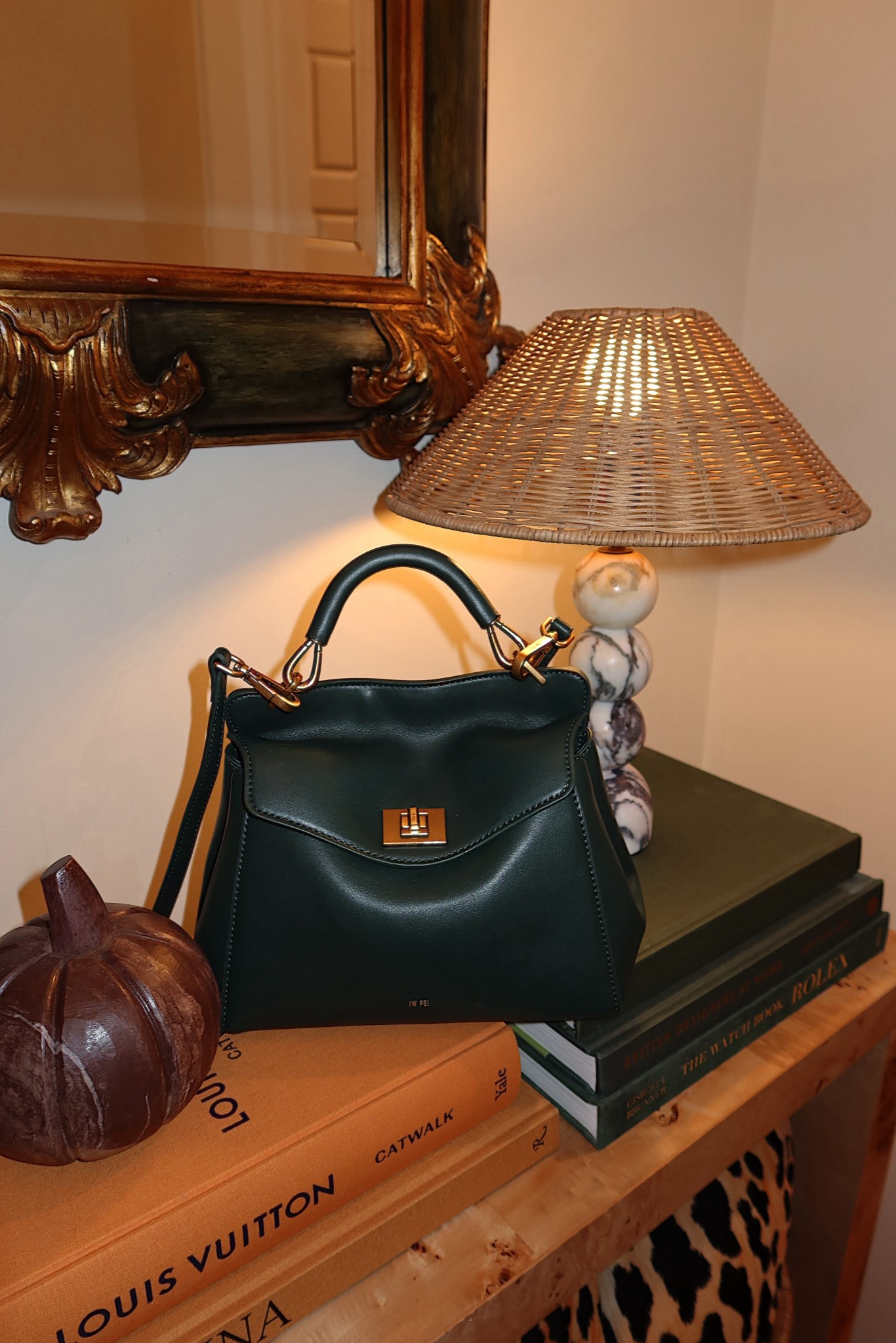 Perfect dark green fall bag with gold hardware, top handle and crossbody strap from JW PEI

#LTKItBag #LTKFindsUnder100
