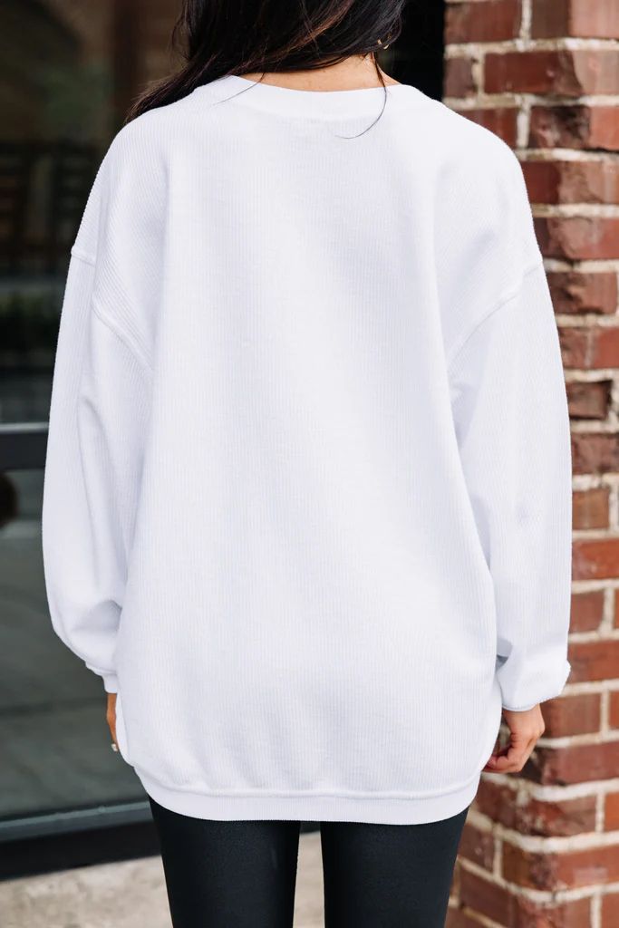 Cool Mom White Corded Graphic Sweatshirt | The Mint Julep Boutique