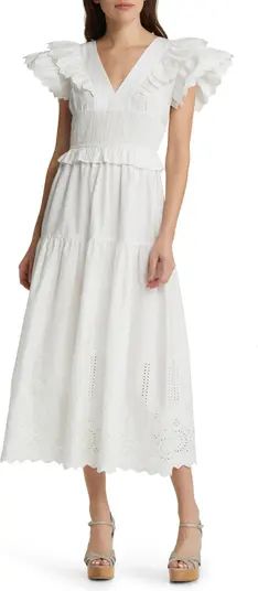 Smocked Eyelet Tie Back Dress | Nordstrom