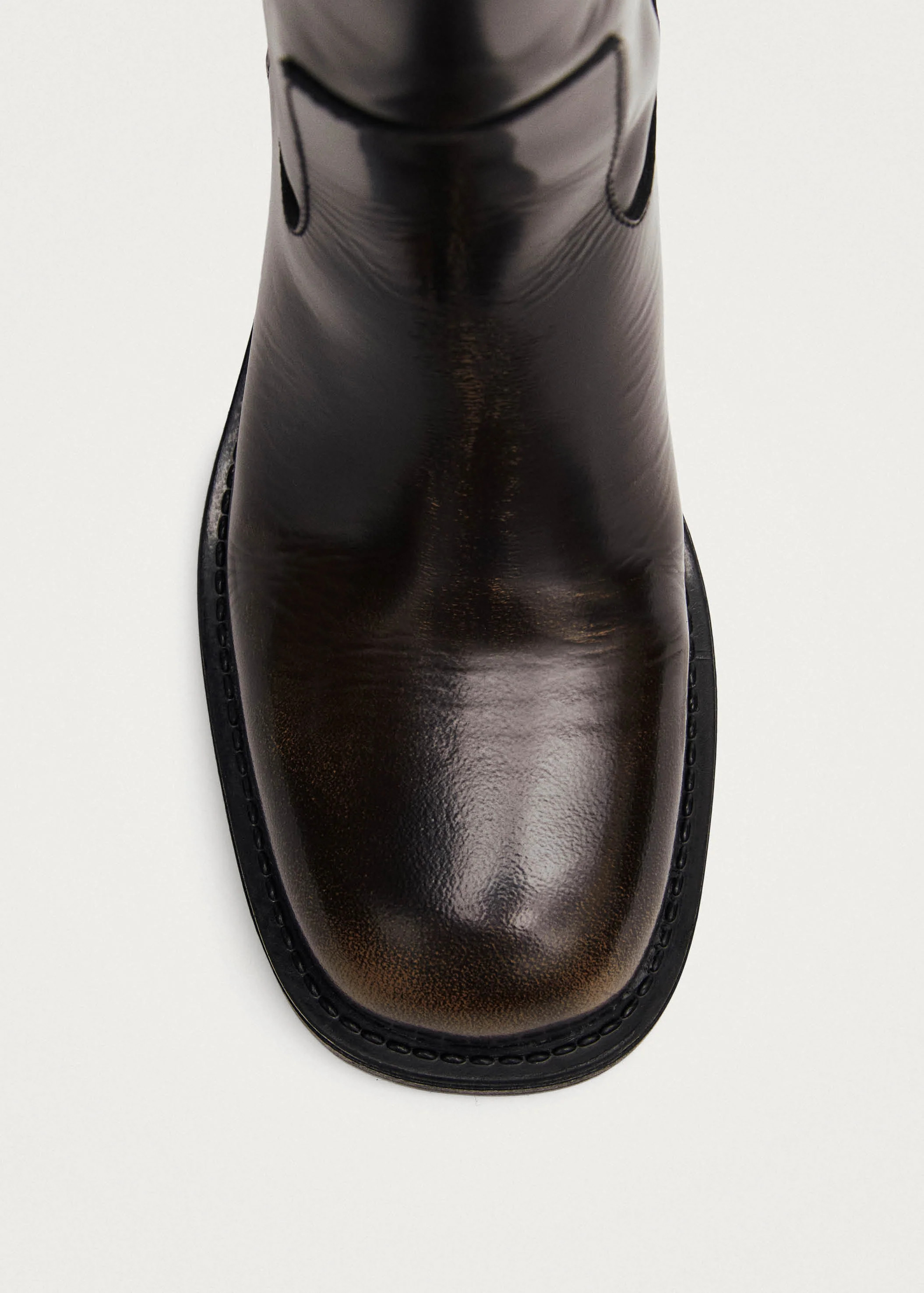 Sajan Vintage Effect Brown Leather Boots | ALOHAS (Global)