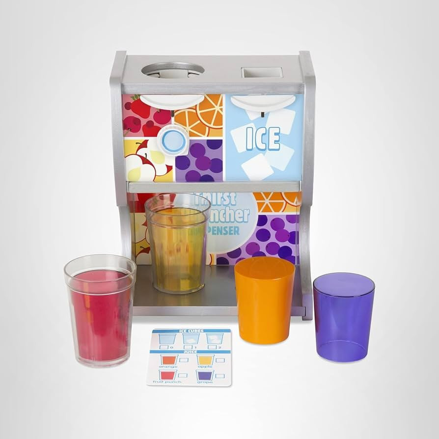 Melissa & Doug Thirst Quencher Wooden Drink Dispenser with Juice Inserts, Ice Cubes & Play Kitche... | Amazon (US)