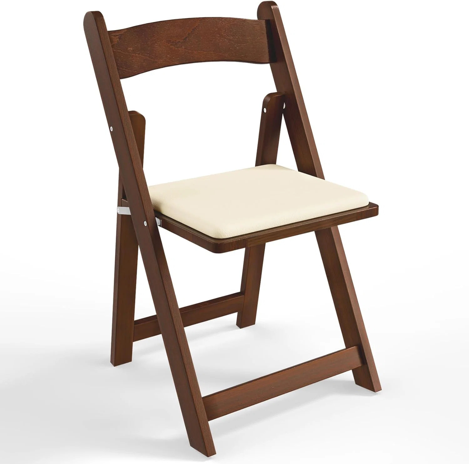 1Pc Wipe-Clean Deep Walnut-Padded Birch Folding Chair, 30.7"X17.3"X17" | Wayfair North America