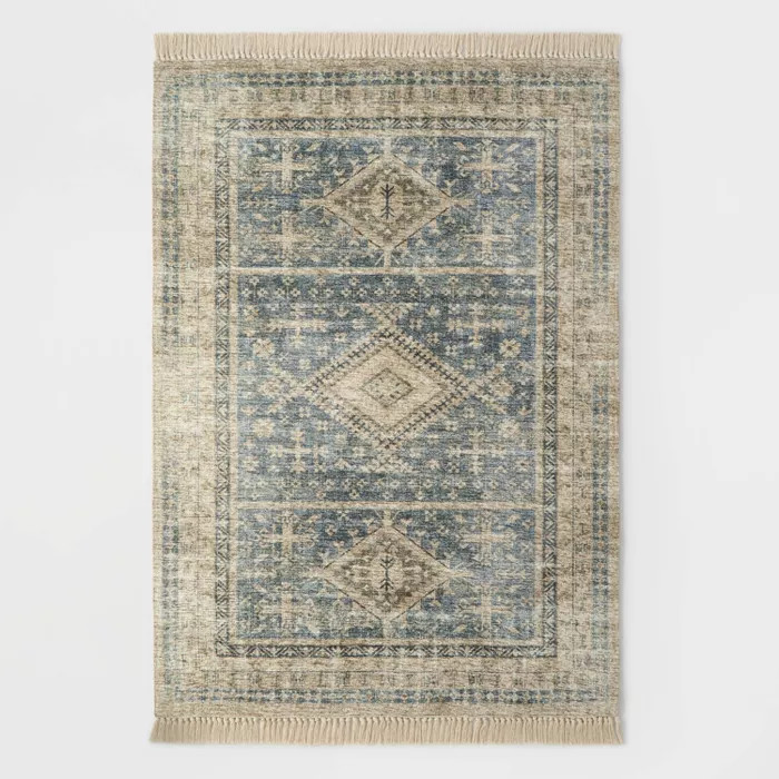 Pine Brook Diamond Persian Rug Blue - Threshold™ designed with Studio McGee | Target
