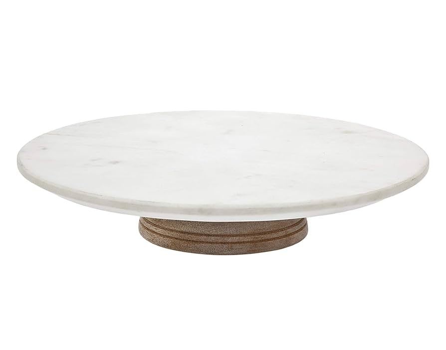 Godinger Revolving Cake Stand Plate for Decorating and Serving, Lazy Susan Wood Marble Rotating P... | Amazon (US)