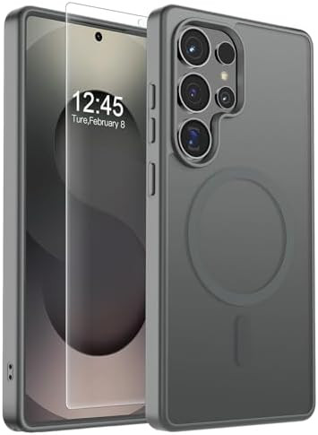 SUPFINE Magnetic for Samsung Galaxy S25 Ultra Case with Screen Protector, (Built-in Magnets) (Mil... | Amazon (US)