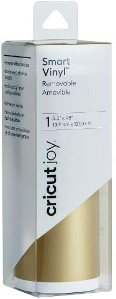 Cricut Smart Removable Matte Vinyl (5.5in x 48in, Gold) for Joy machine - matless cutting for sha... | Amazon (US)