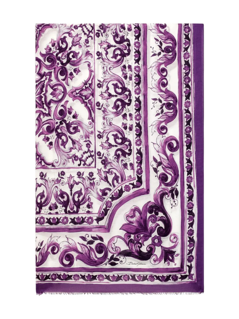 Dolce & Gabbana Mascada Con Estampado Mayólica | Morado | FARFETCH | Farfetch Global