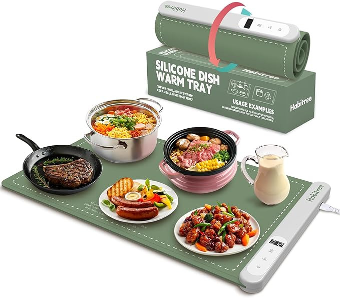 Food Warming Mat, Electric Warming Tray - 6 Heat Settings, Rollable & Portable, Upgraded Graphene... | Amazon (US)