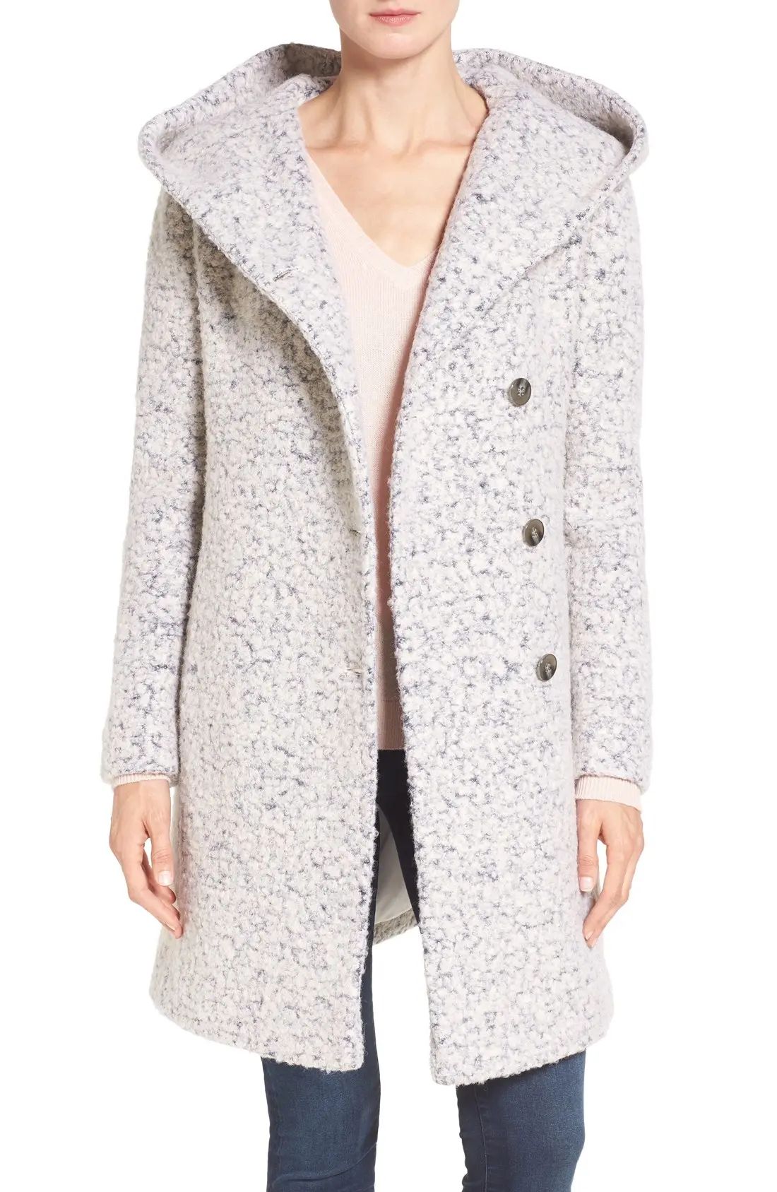 Hooded Bouclé Coat | Nordstrom