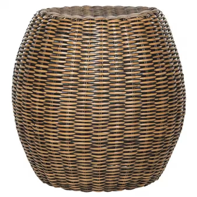 Safavieh Remi Brown/Multi Wicker Round End Table Lowes.com | Lowe's
