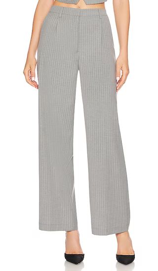 Callista Pin Stripe Pant in Grey Strpe | Revolve Clothing (Global)