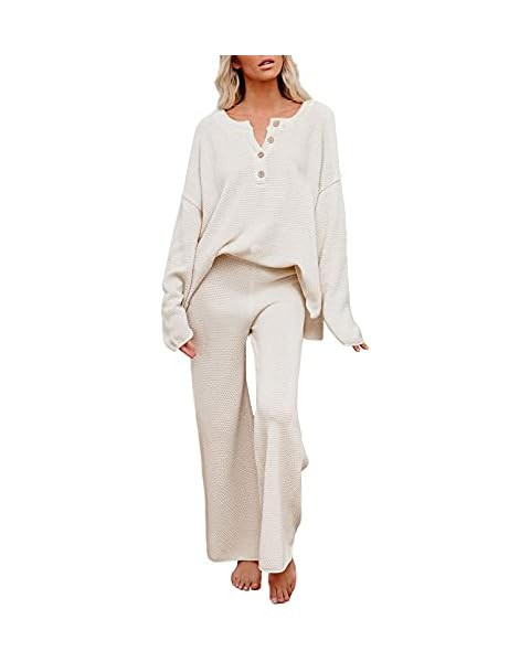 LILLUSORY Women's 2 Piece Trendy Outfits Oversized Slouchy Matching Lounge Sets Cozy Knit Loungew... | Amazon (US)