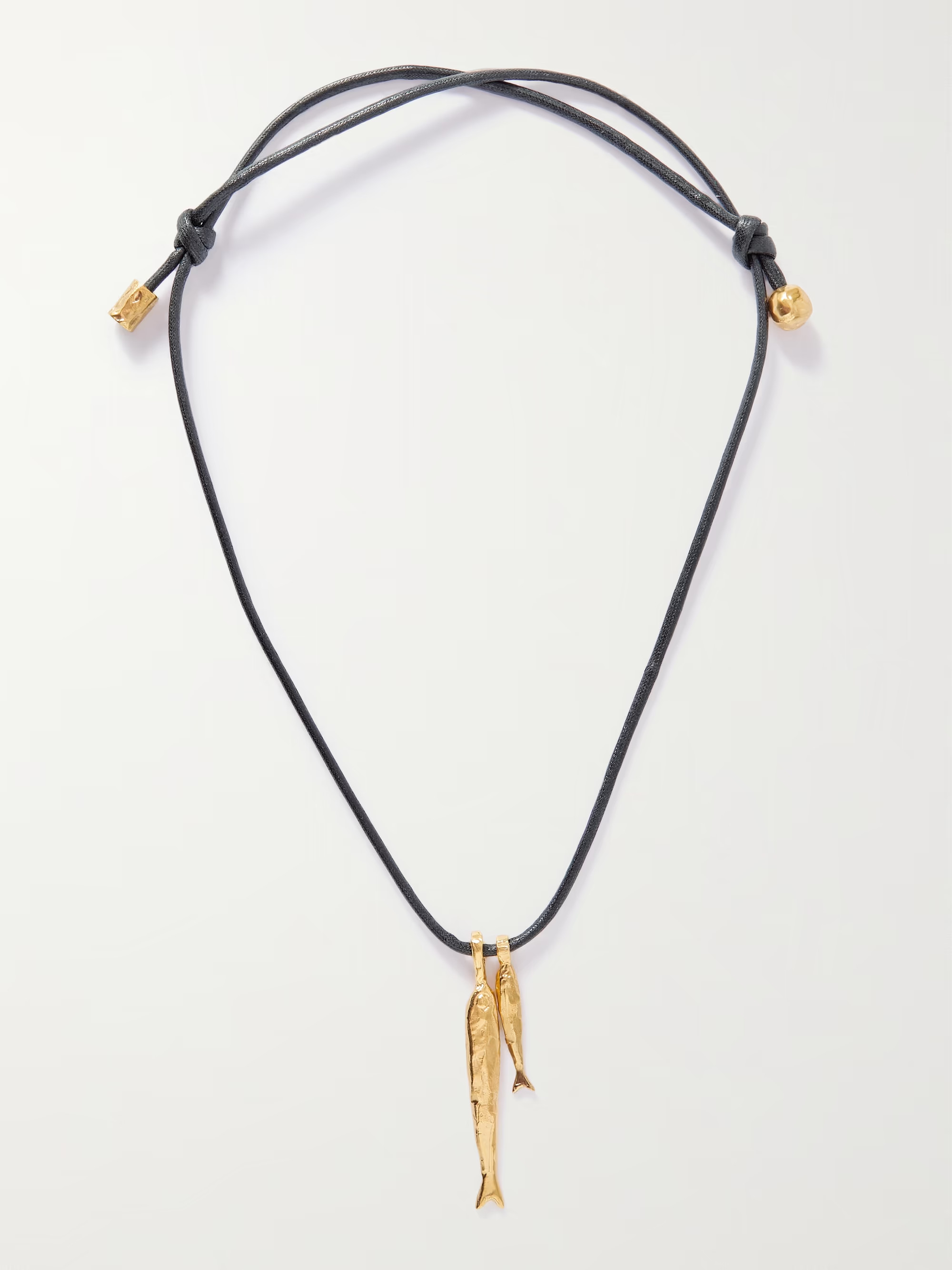 + NET SUSTAIN Gone Fishing gold-plated cord necklace | NET-A-PORTER (UK & EU)