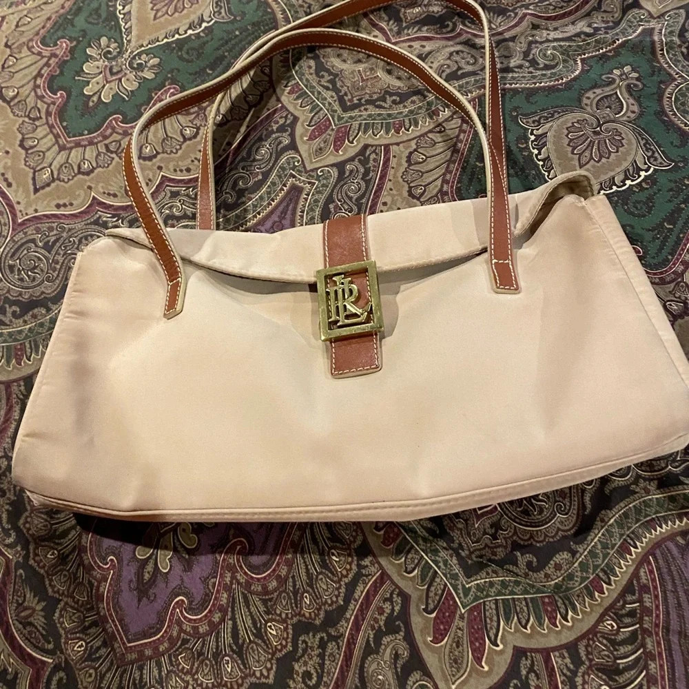 Ralph Lauren nylon hand bag,with leather trim | Poshmark