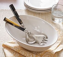 Cambria Handcrafted Stoneware Oval Serving Bowl | Pottery Barn (US)