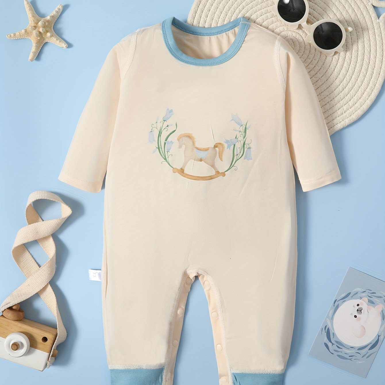 Cartoon Rocking Horse Print Toddler Infant's Bodysuit Comfy - Temu | Temu Affiliate Program
