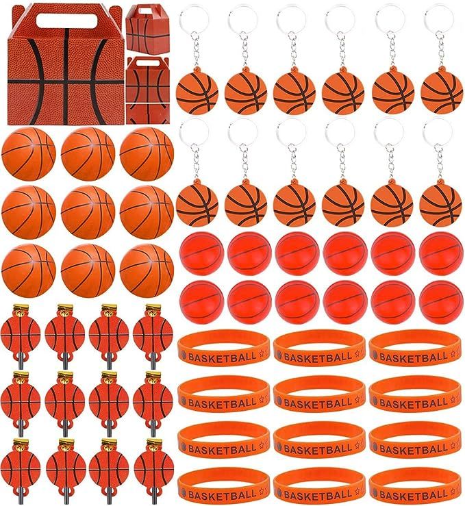 Basketball Birthday Gifts Party Favors Supplies for Kids- (72 Pcs) Mini Basketball, Keychains, Wr... | Amazon (US)