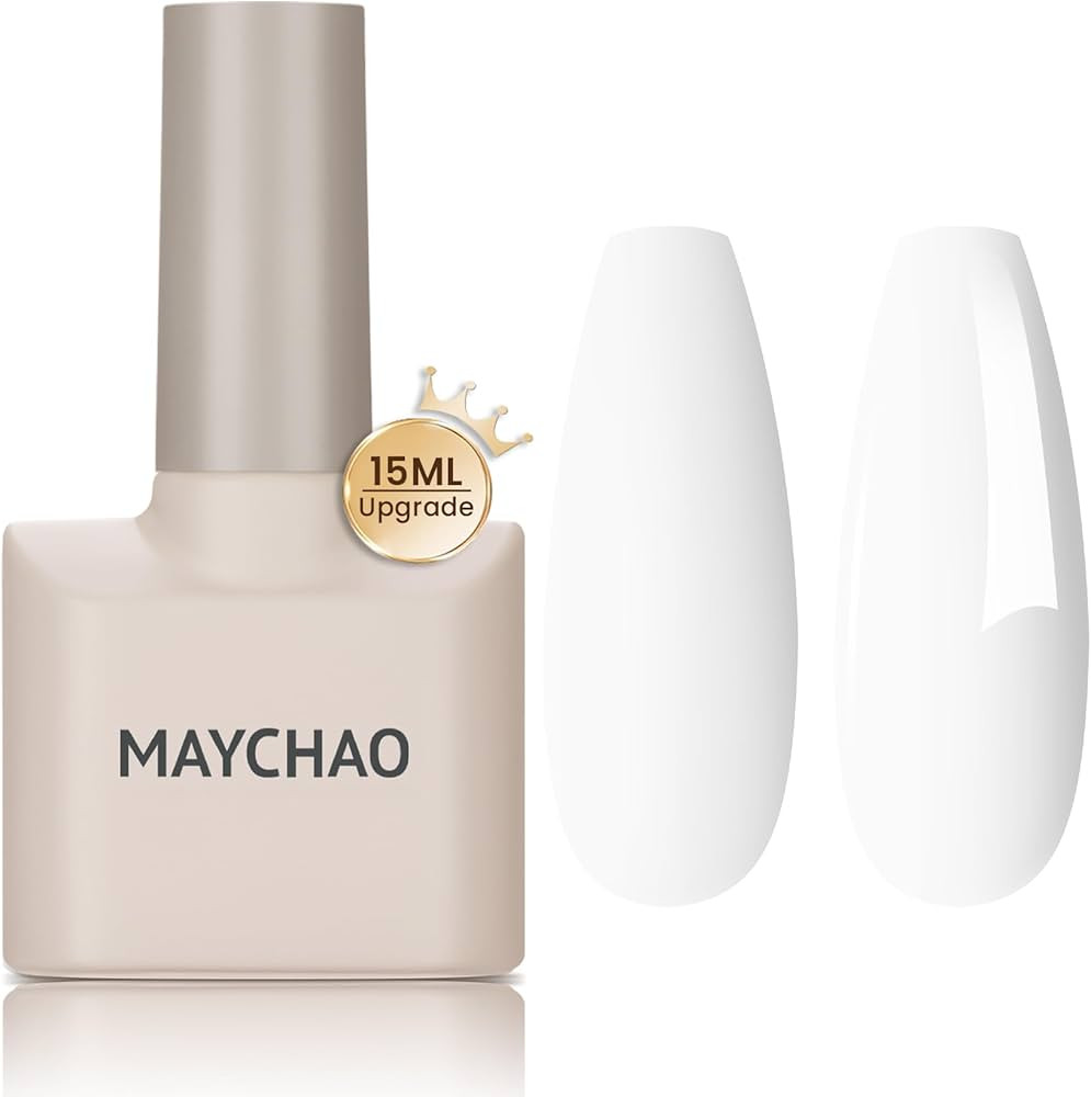 MAYCHAO 15ML Gel Nail Polish 1Pc White Nail Polish Soak Off UV LED Nail Gel Polish Nail Art Start... | Amazon (US)