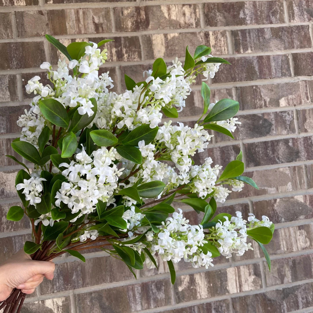 31 White Lilac Stem High Quality Artificial Flower DIY Floral Wedding/home Decoration Gifts White... | Etsy (US)