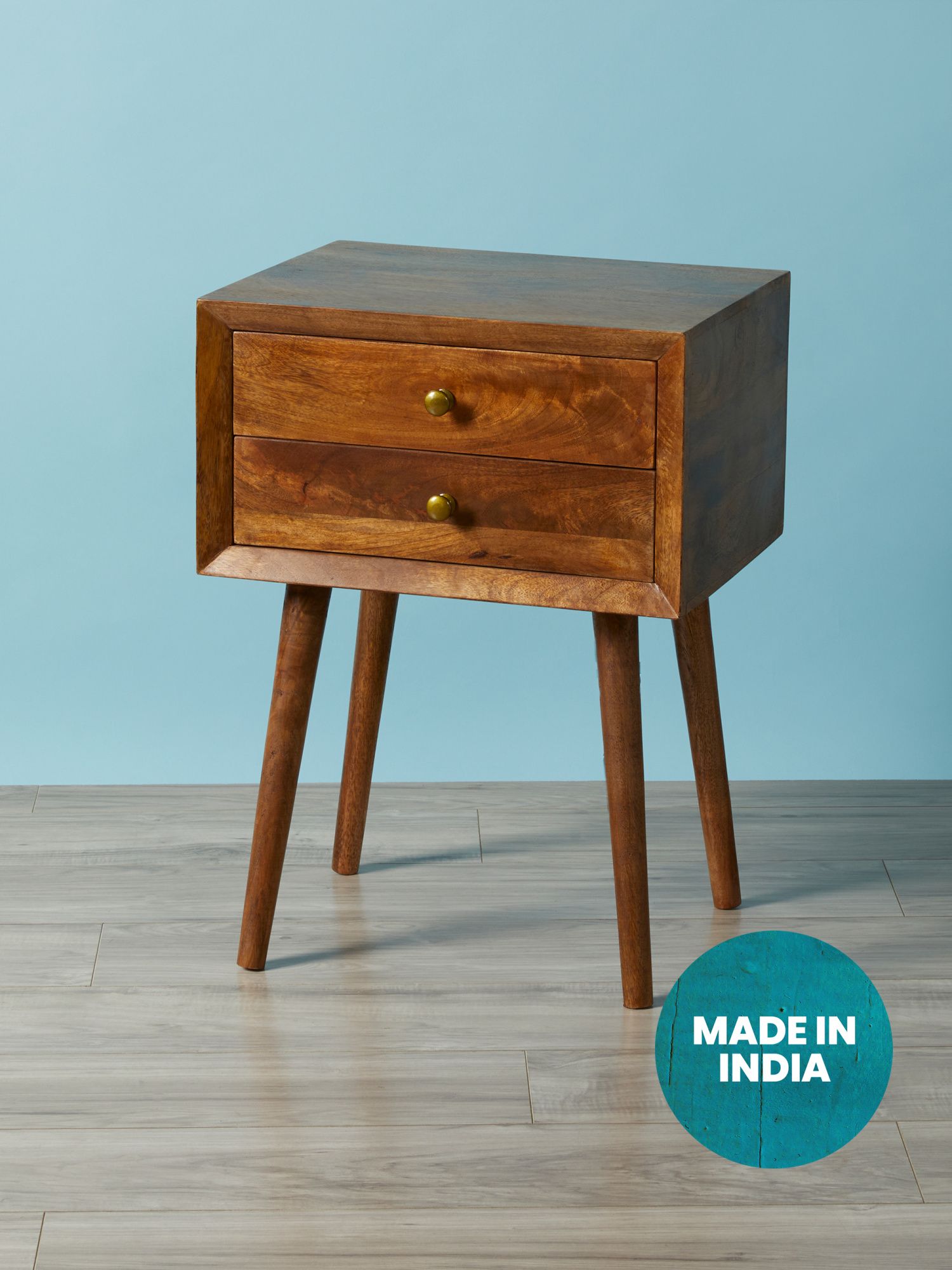 25in Wood 2 Drawer Bedside Table With Usb Ports | Living Room | HomeGoods | HomeGoods