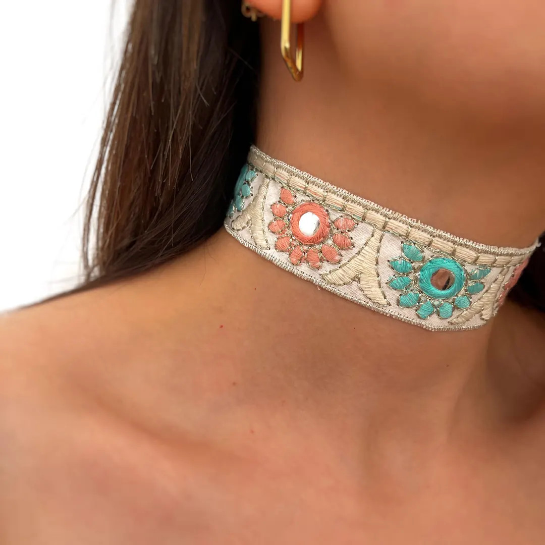 Fabric Choker - Bohemian Style Fabric Choker - Floral Print Fabric Choker - Handmade Jewelry - Pe... | Etsy (US)