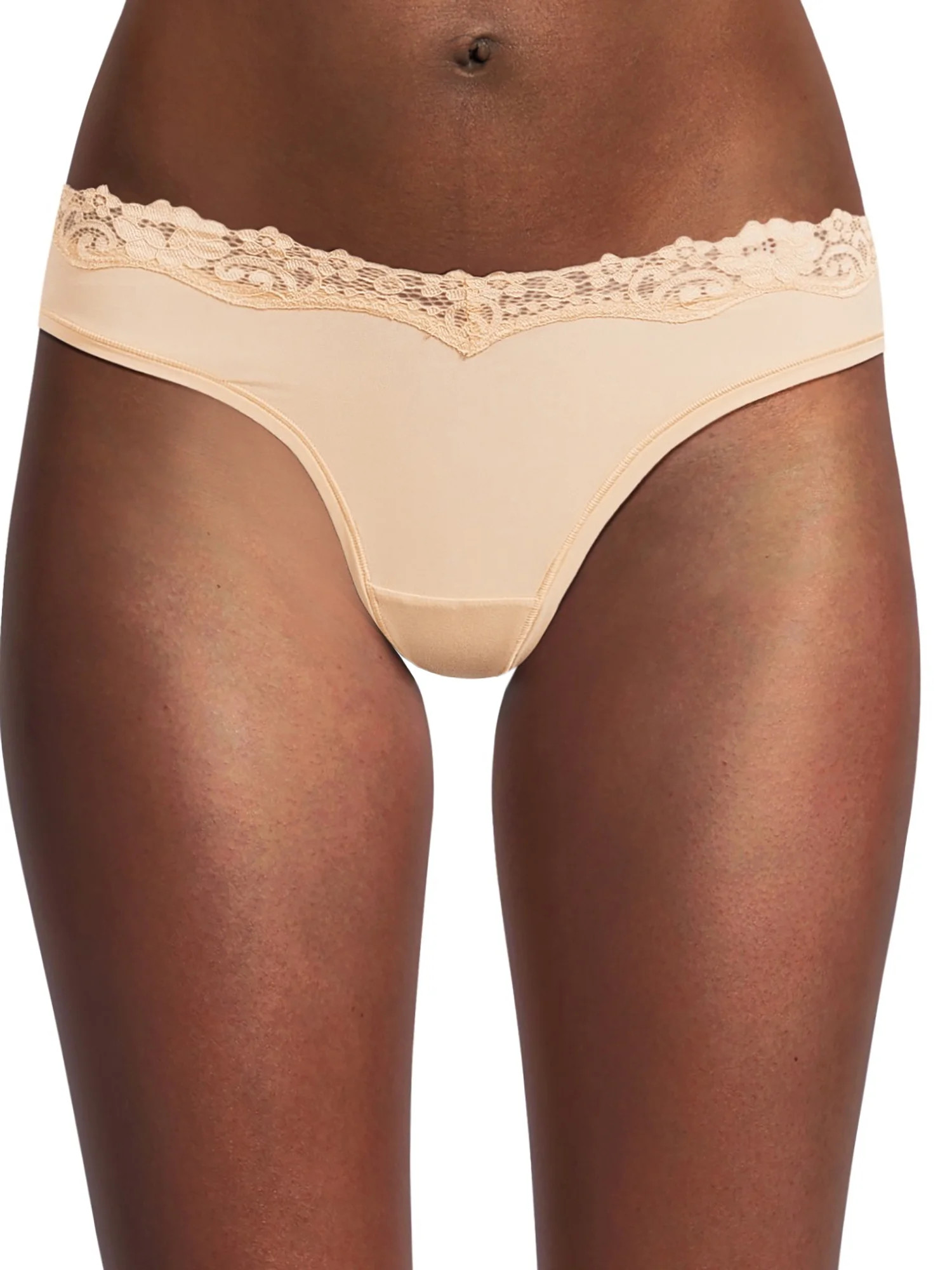 No Boundaries Thong Panty with Lace, Trim Women’s and Women’s Plus | Walmart (US)
