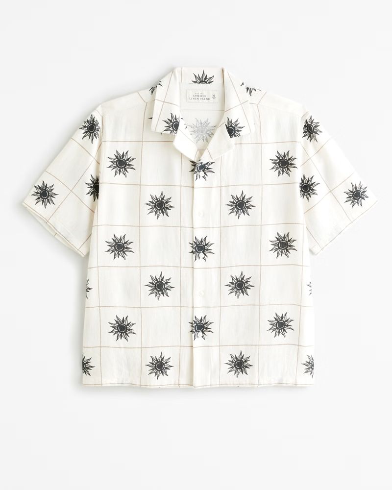 Camp Collar Summer Linen-Blend Shirt | Abercrombie & Fitch (US)