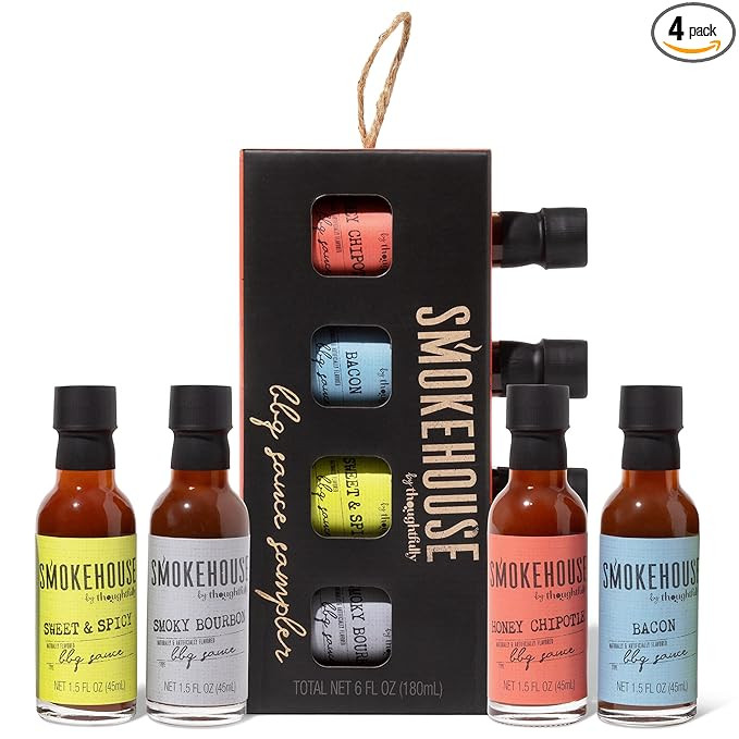 Smokehouse by Thoughtfully, Gourmet BBQ Sauce Sampler Set, Vegan and Vegetarian, Flavors Include ... | Amazon (US)