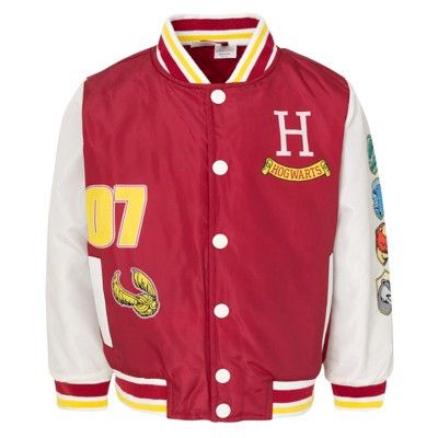 Harry Potter Big Boys Varsity Bomber Jacket Logo Maroon / White 10-12 | Target