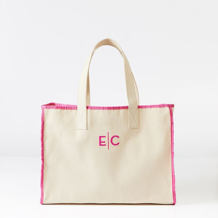 Personalized Color Trim Canvas Tote | Mark and Graham
