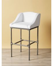 38in Modern Wingback Barstool With Metal Legs | HomeGoods