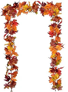 Amazon.com: DearHouse 2 Pack Fall Garland Maple Leaf, 5.9Ft/Piece 7 Colors Hanging Vine Garland A... | Amazon (US)