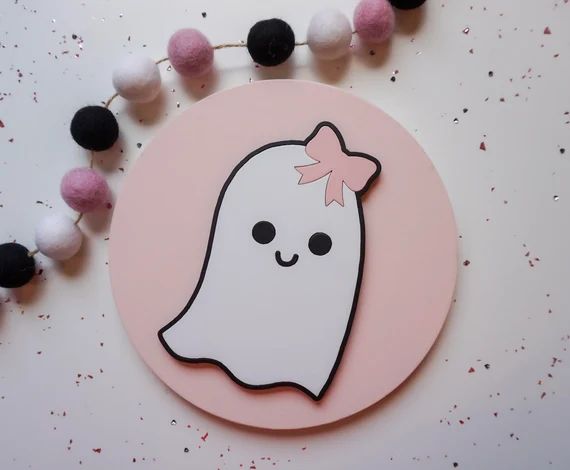 Pink Ghost | Halloween Decor | Hey Boo | Pink Halloween | Halloween Bookshelf | Halloween Kid Sig... | Etsy (US)