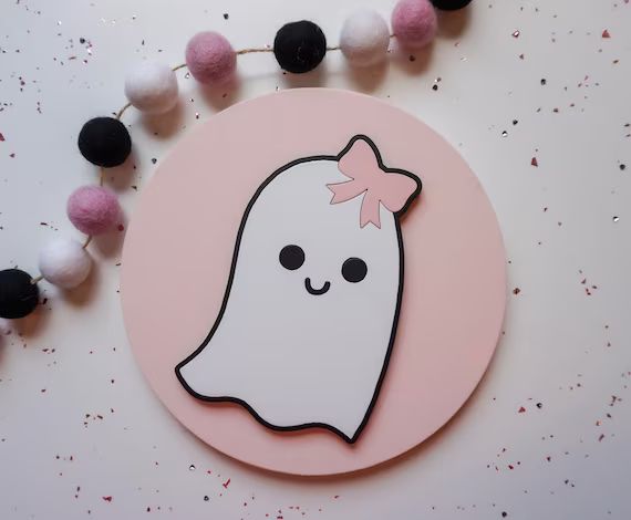 Pink Ghost  Halloween Decor  Hey Boo  Pink Halloween  | Etsy | Etsy (US)