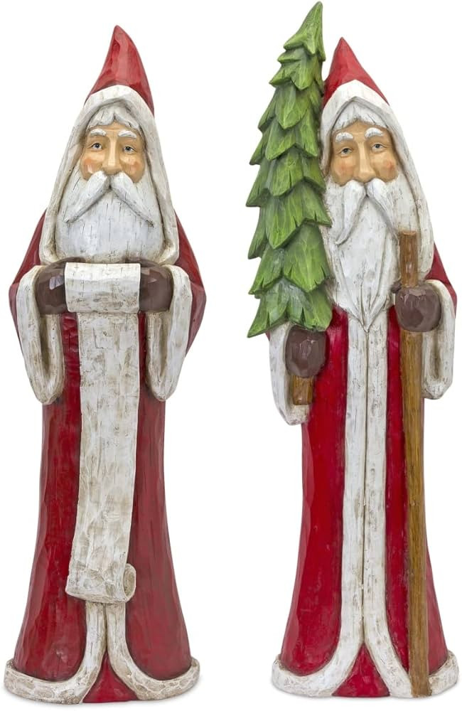 Melrose International 80000 37.5 in. Resin Santa Red & White - Set of 2 | Amazon (US)