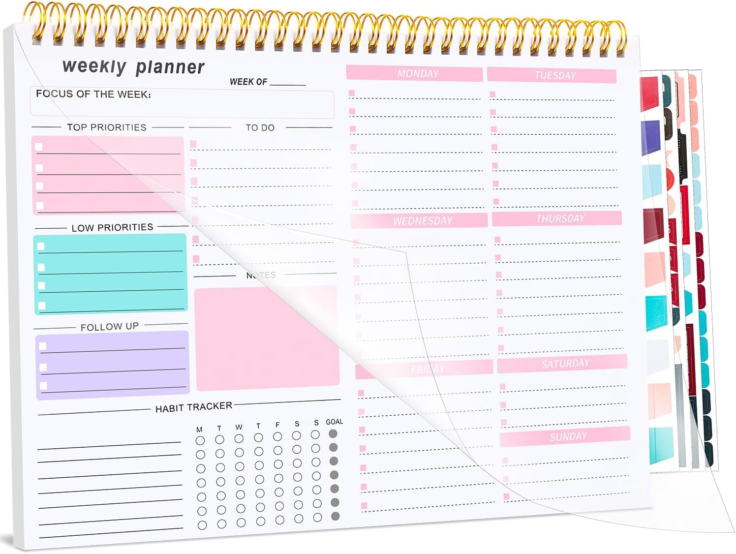 Weekly To Do List Notepad, 8.5''x11'' Weekly Desk Planner with 52 Tear Off Sheets Undated Weekly ... | Amazon (US)