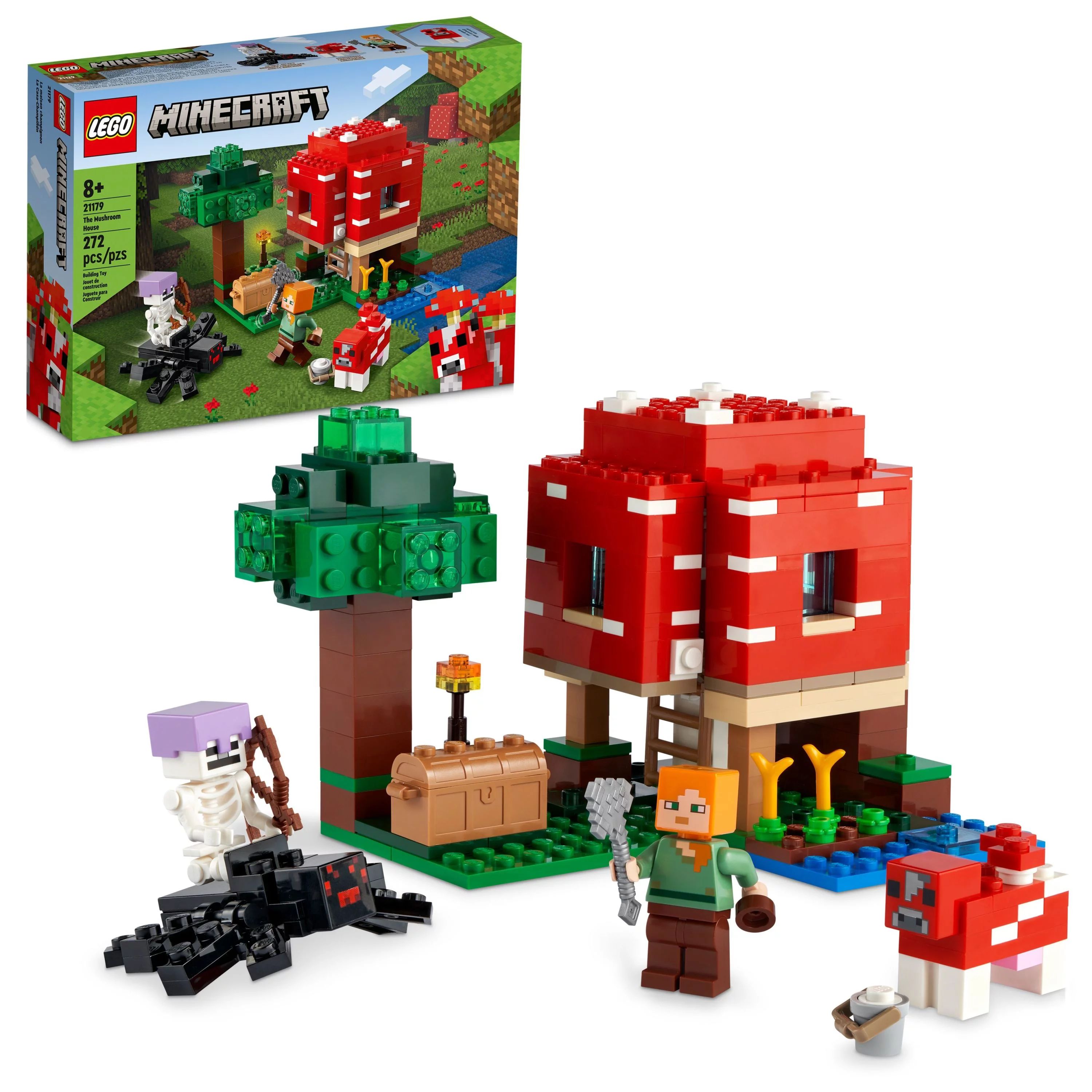 LEGO Minecraft The Mushroom House 21179 Building Toy Set for Kids Age 8 plus, Gift Idea with Alex... | Walmart (US)
