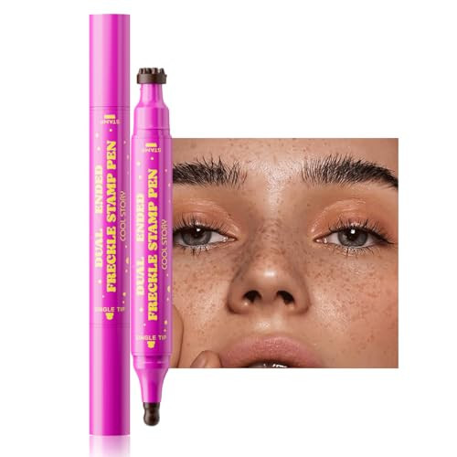 Beauty Glazed Dual-Ended Freckle Stamp Pen – Realistic Faux Freckles Makeup with Soft Sponge Stamp & Precision Tip – Waterproof Long-Lasting Freckle Marker for Natural or Bold Looks (02 Mousy Brown) | Amazon (US)
