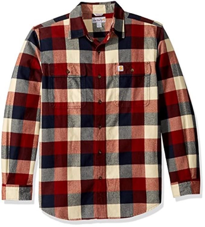 Carhartt Men's Hubbard Plaid Flannel Shirt | Amazon (US)
